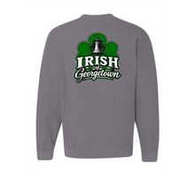 Load image into Gallery viewer, Georgetown Gods Portion Day Gildan Crewneck Sweatshirt Small Chest Logo Big Back Logo