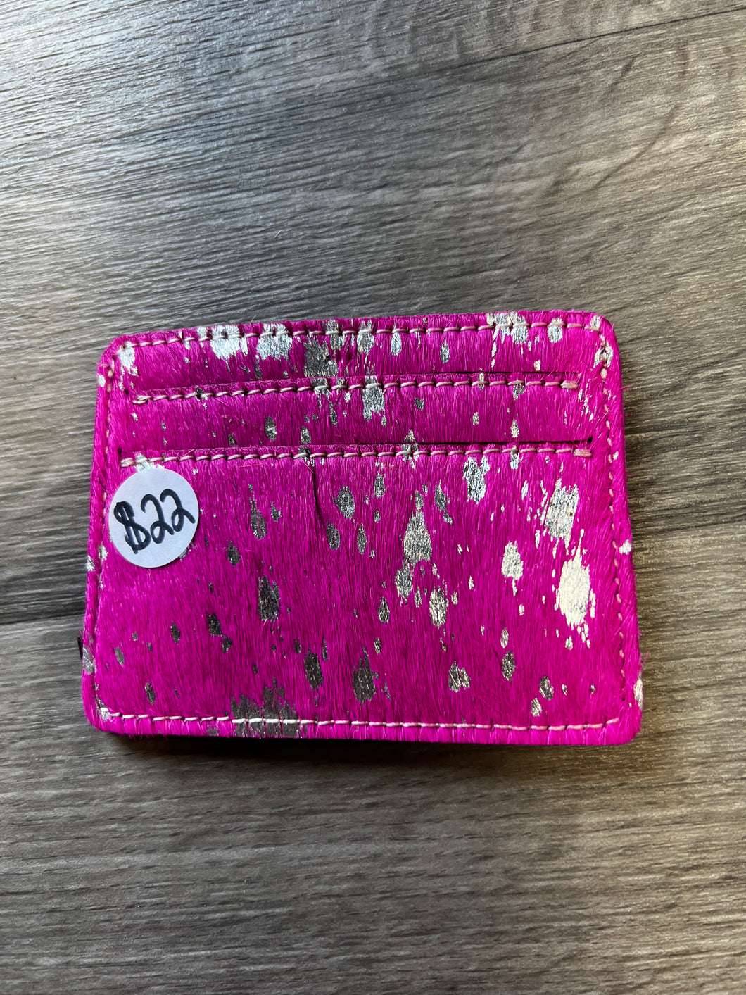 Hot Pink Silver Cardholder