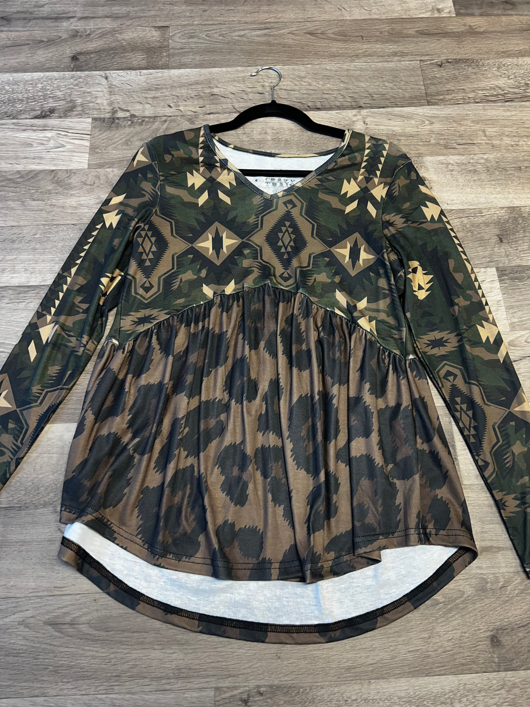 Crazy Train Camo Leopard Long Sleeve Top