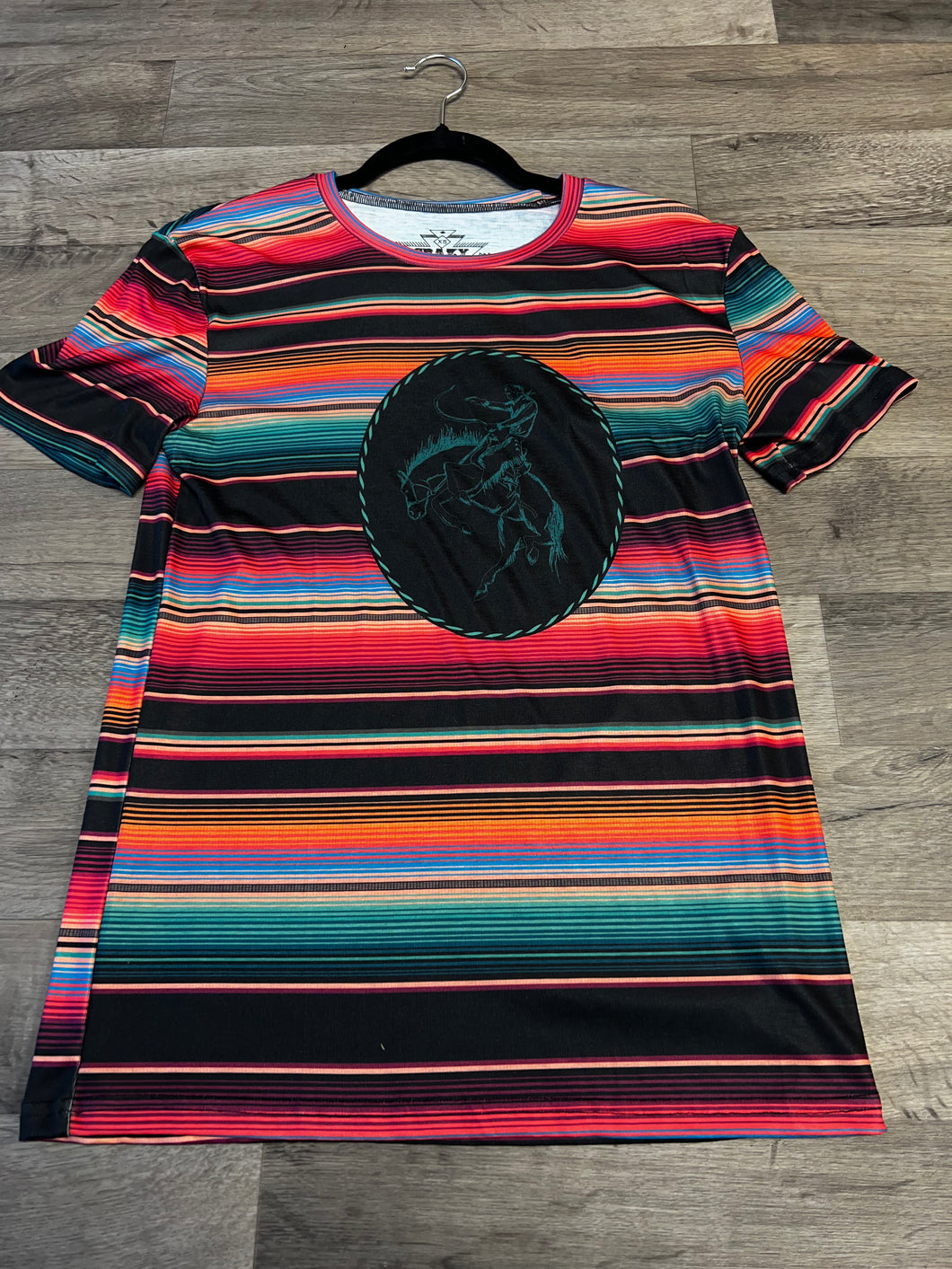 Crazy Train Colorful Bucking Horse Top