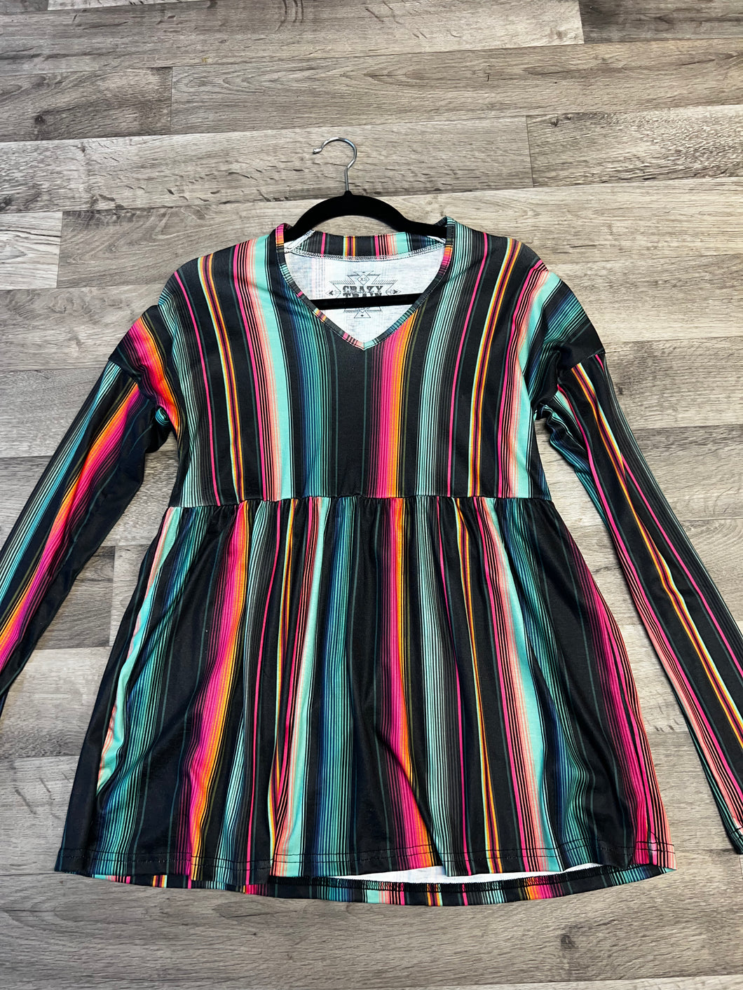 Crazy Train Stripped Long Sleeve Top