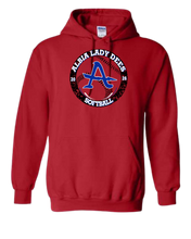 Load image into Gallery viewer, Albia Lady Dees Softball Gildan Hoodied Sweatshirt
