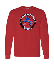 Load image into Gallery viewer, Albia Lady Dees Softball Gildan Long Sleeve T-Shirt
