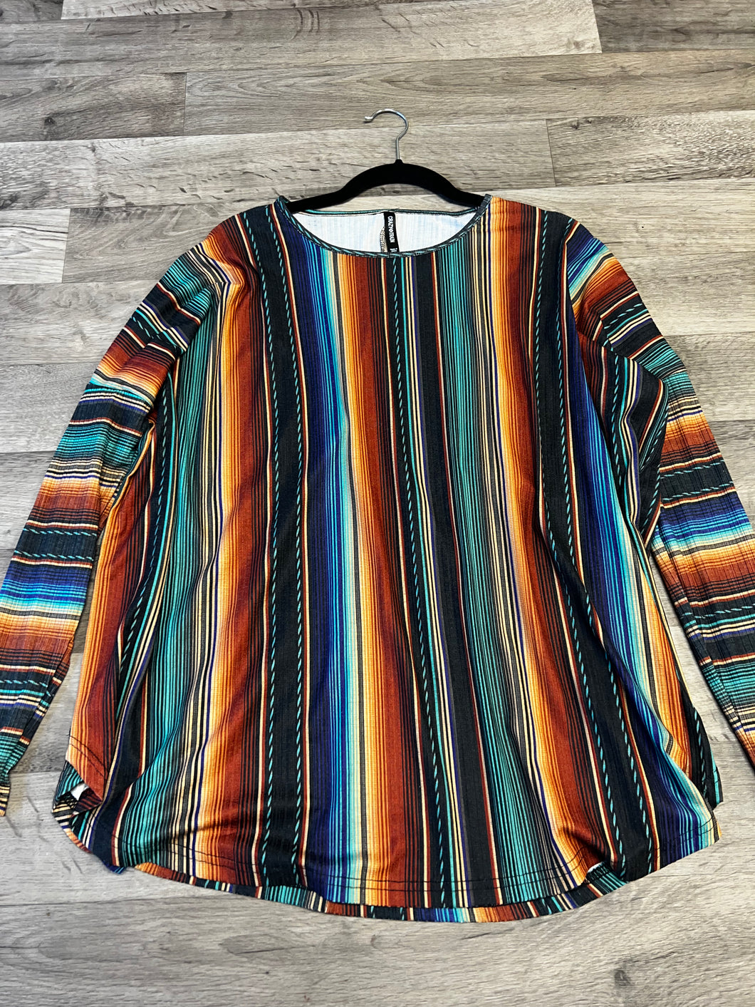 Crazy Train Colorful Striped Long Sleeve Top