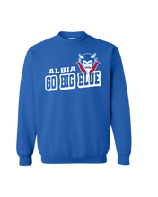Load image into Gallery viewer, Albia Go Big Blue Gildan Crewneck
