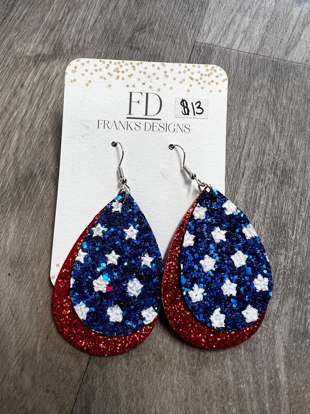 Sparkly USA Colored Earrings