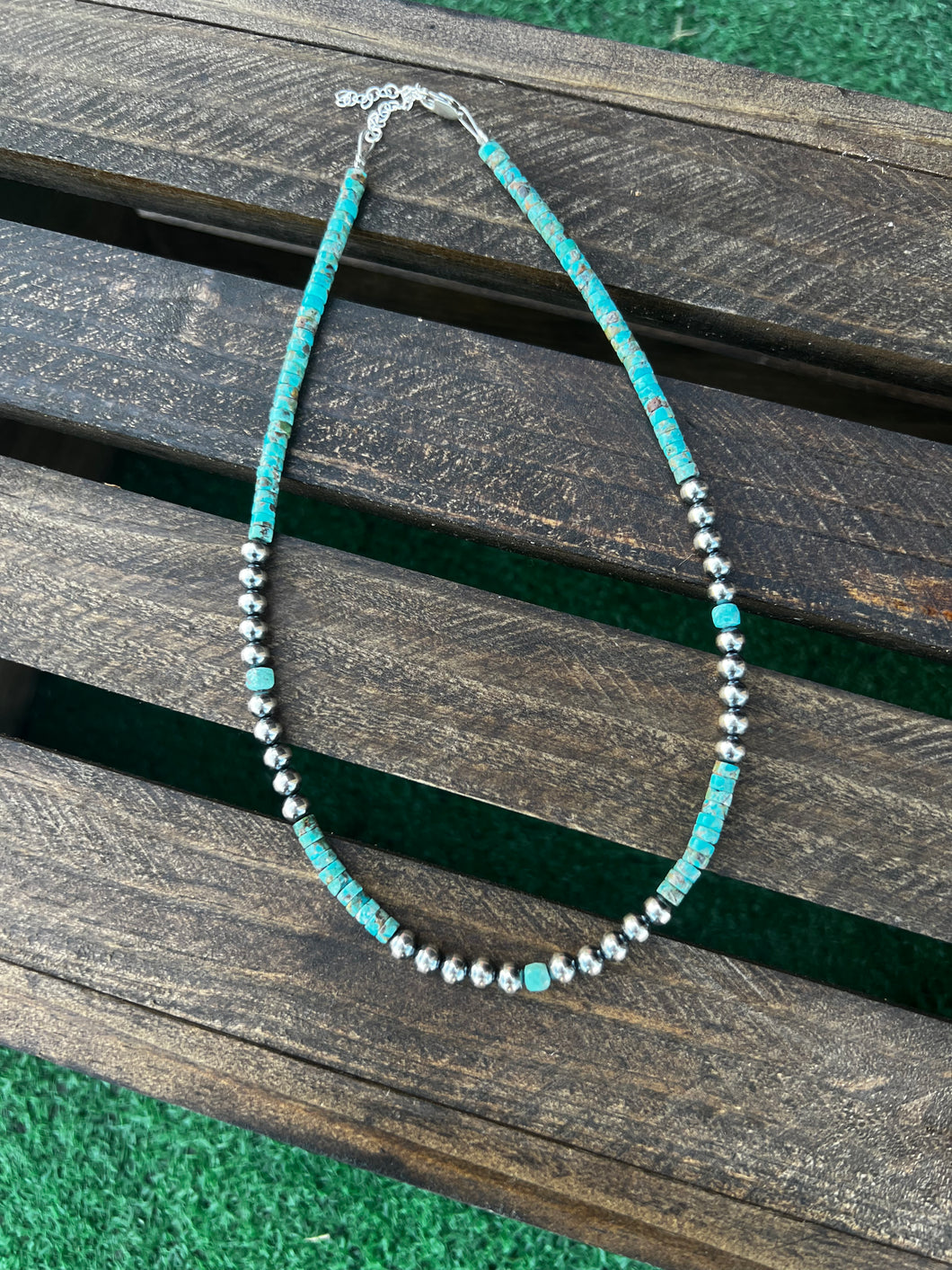5 mm Navajo Pearl and Turquoise Necklace