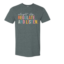 Load image into Gallery viewer, Regulate And Listen Gildan Softstyle Tee
