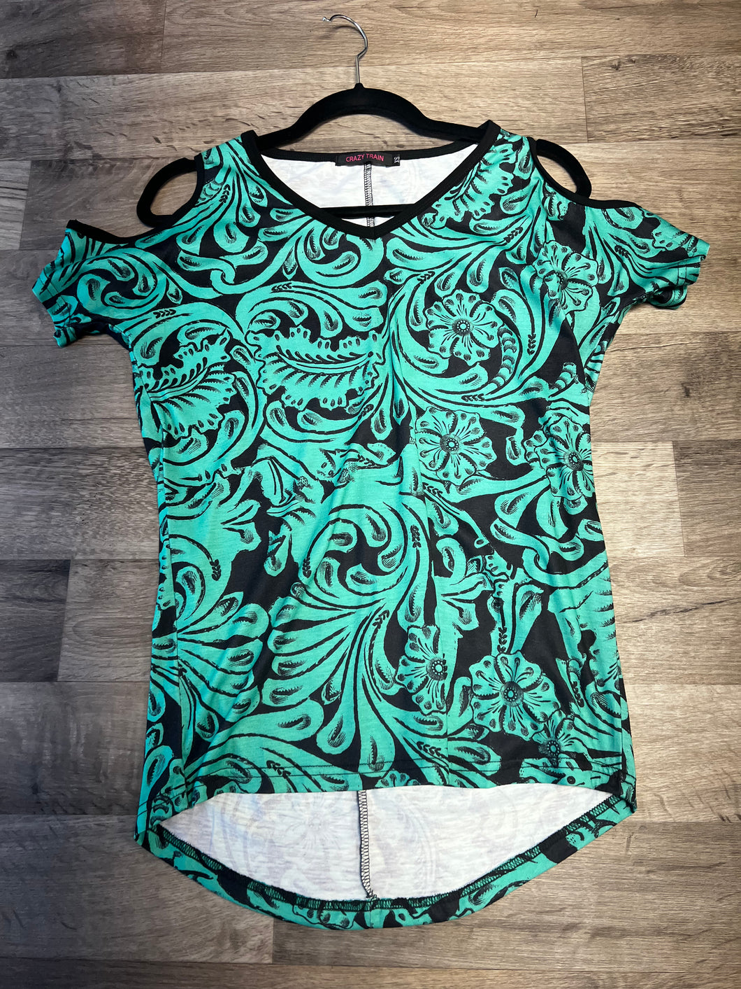 Crazy Train Turquoise & Black Off The Shoulder