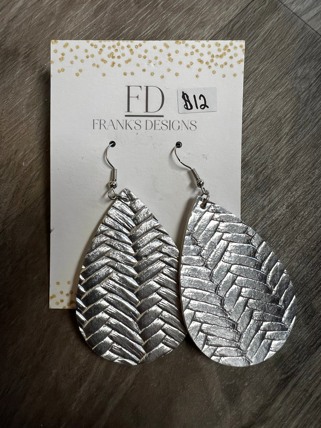 Silver Textured Earrings