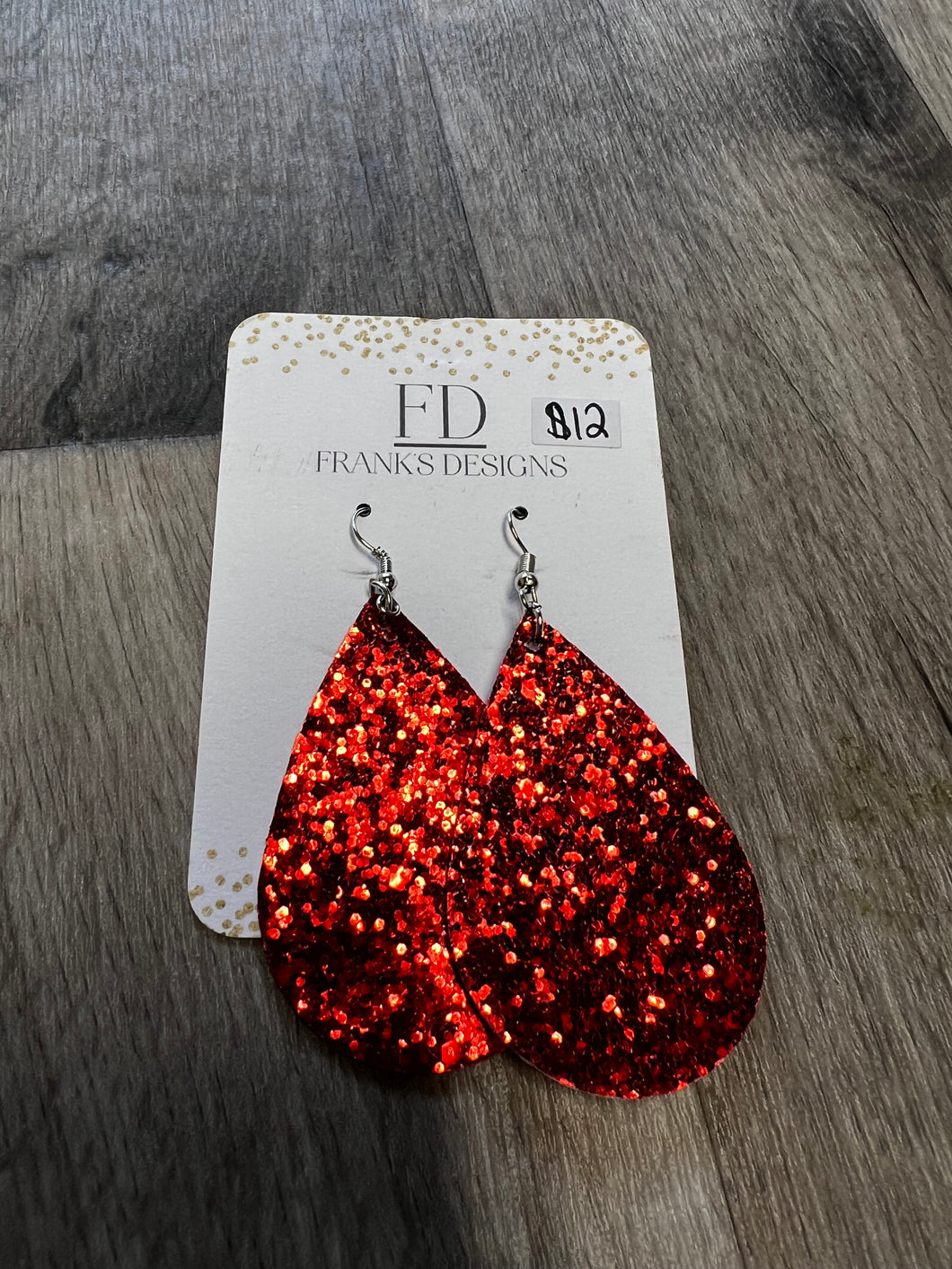 Red Sparkly Earrings