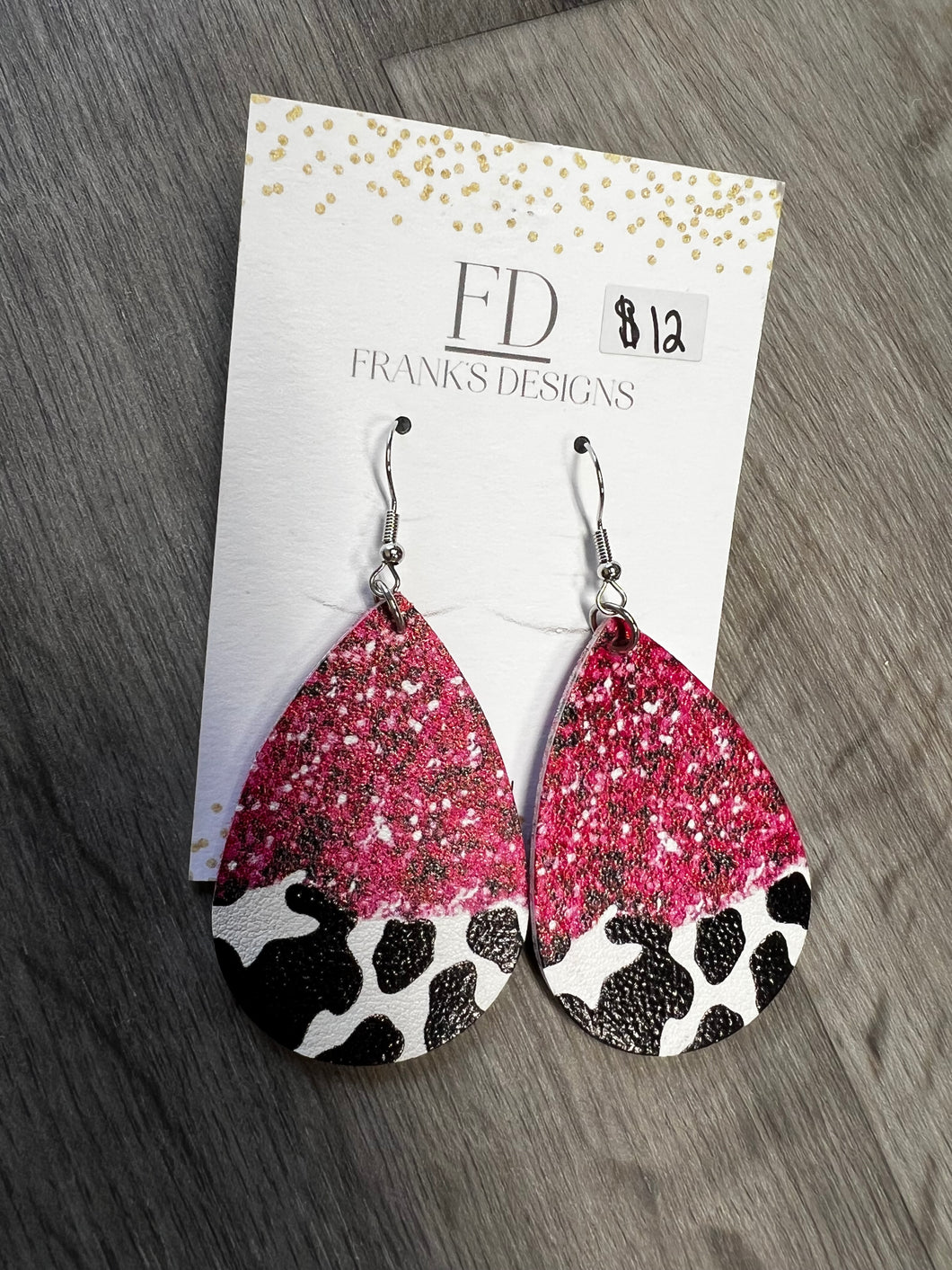 Pink Leopard Print Earrings