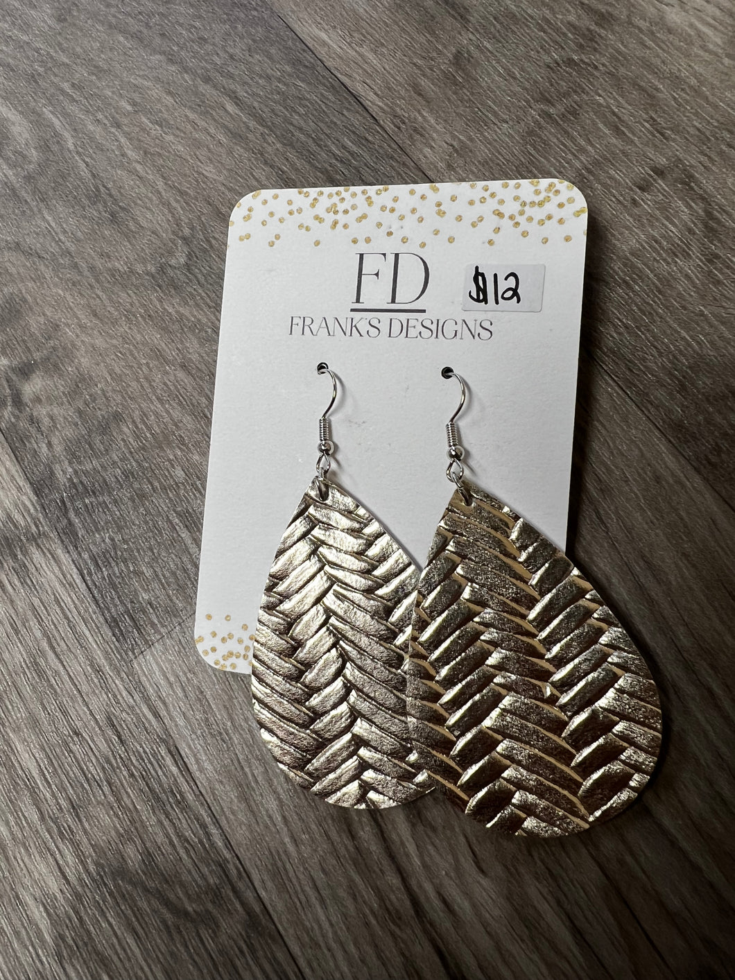 Gold Textured Earrings