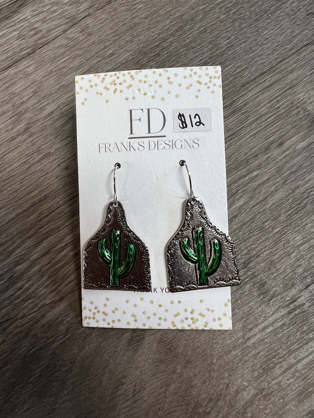 Metal Cactus Earrings