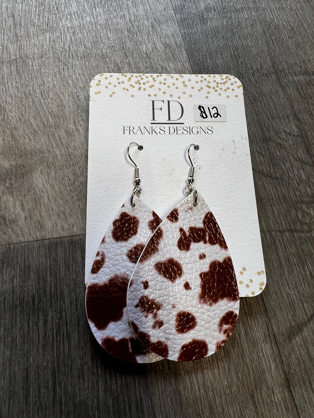 Red Cowhide Earring