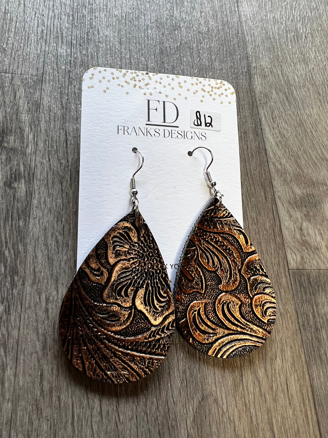 Tooled Leather Earrings