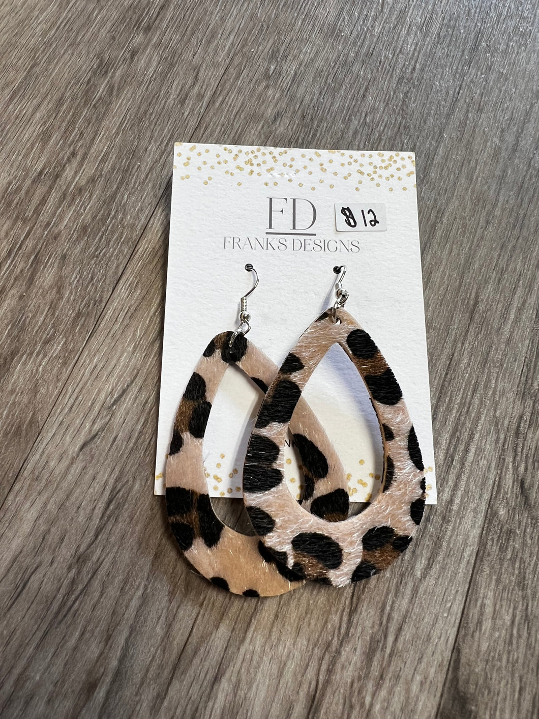 Oval Shaped Leopard Earrings