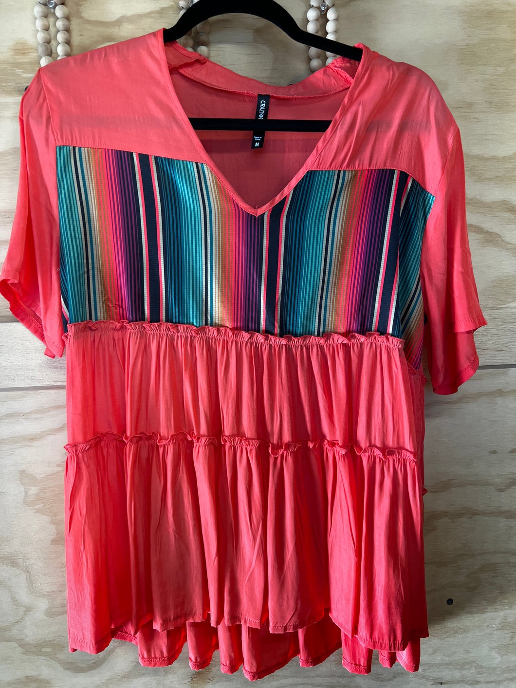 Fun Orange Multicolor Crazy Train Top