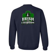 Load image into Gallery viewer, Georgetown Gods Portion Day Gildan Crewneck Sweatshirt Small Chest Logo Big Back Logo
