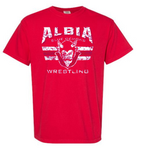Load image into Gallery viewer, Albia Blue Demon Wrestling Comfort Colors Tee
