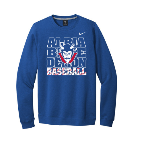 Albia Blue Demons Baseball Nike Crewneck Sweatshirt