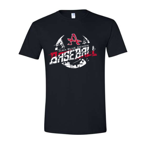 Albia Blue Demon Baseball Gildan Softstyle Tee