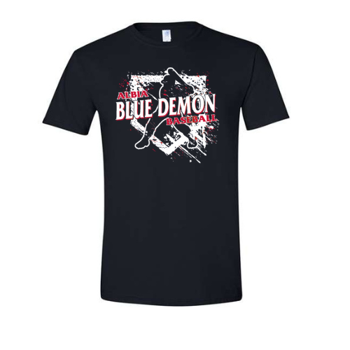 Albia Blue Demon Baseball Gildan Softstyle Tee