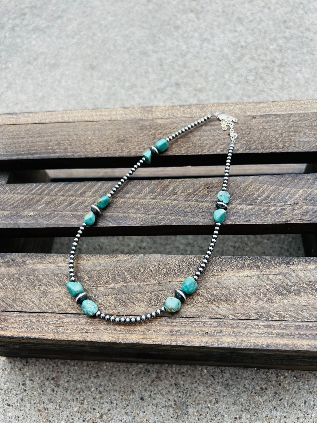 3mm Navajo Pearl Chocker with Turquoise