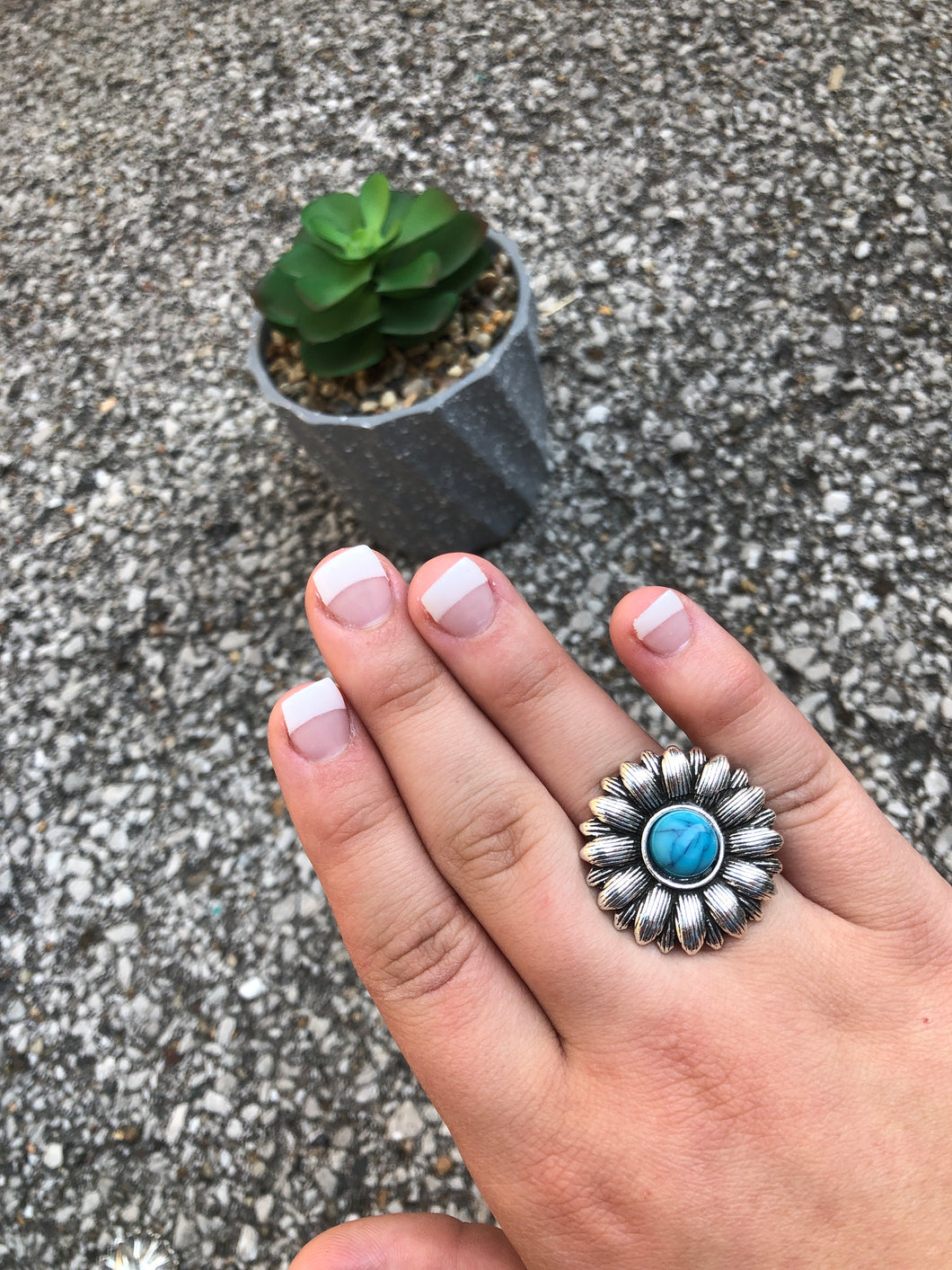 Blue Sunflower Ring