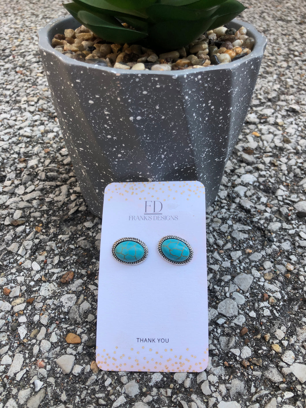 Turquoise Oval Studs
