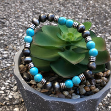 Load image into Gallery viewer, Navajo &amp; Turquoise Pearl  Bracelet
