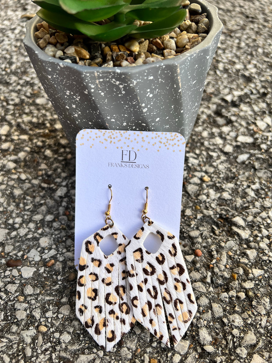 Off-white Leopard Print Earrings