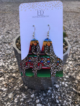 Load image into Gallery viewer, Ear Tag Leopard Cactus Earrings
