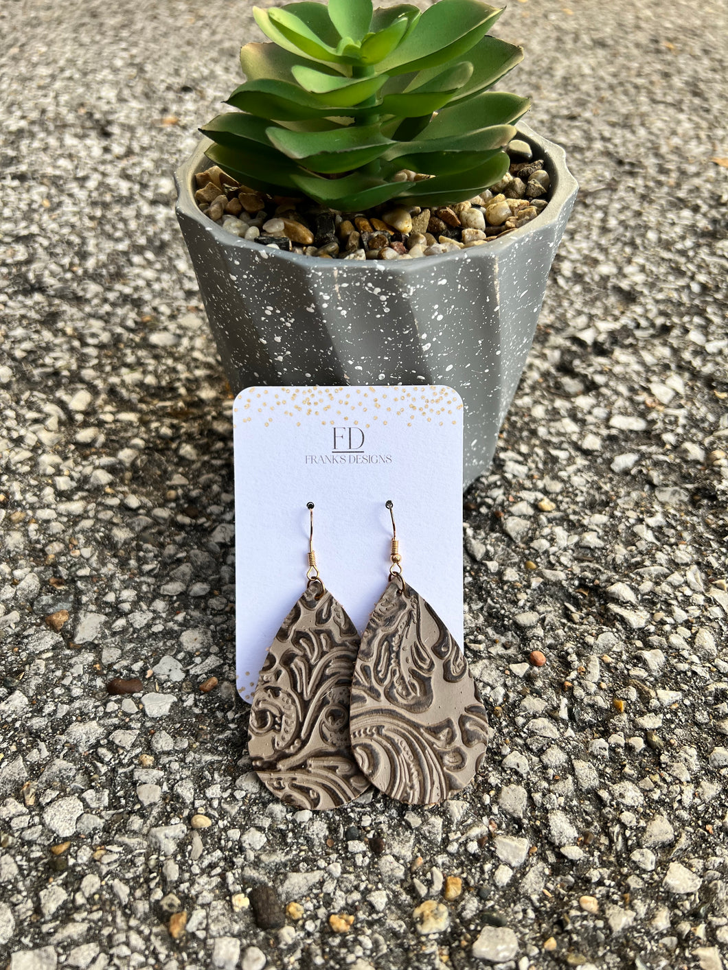 Leather Stamped Earrings