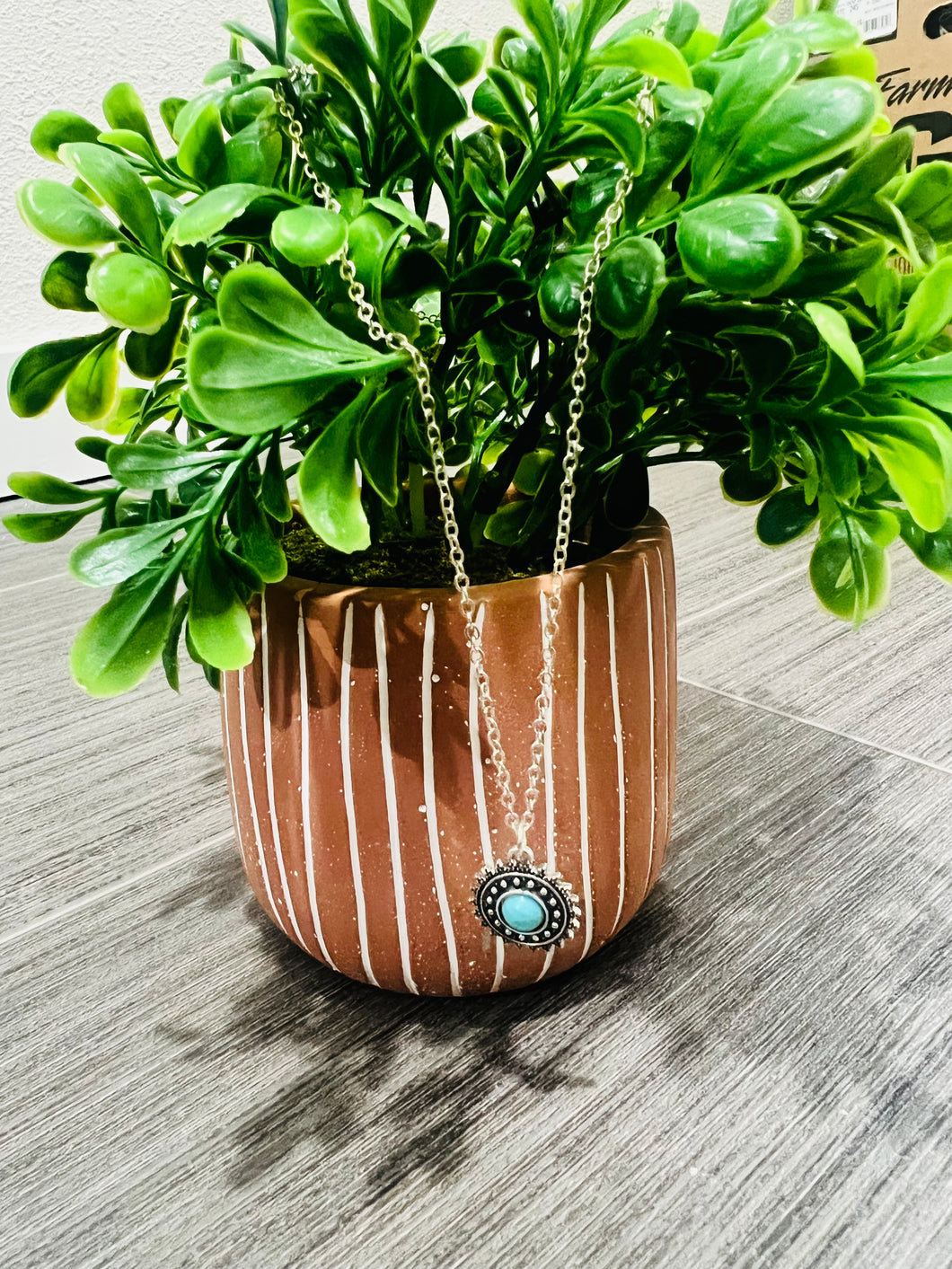 Blue Sunflower Necklace